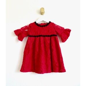 NEW! Kate Spade Red Lace Dress with Bloomers Girls Toddler SZ 24 Months